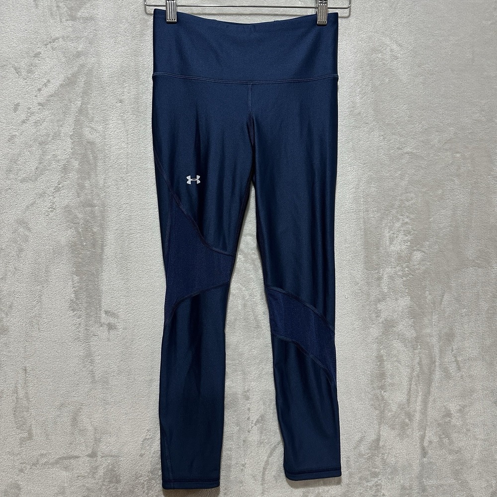 Under Armour Project Rock HeatGear Armour Ankle Crop Women's S Navy Leggings NWT